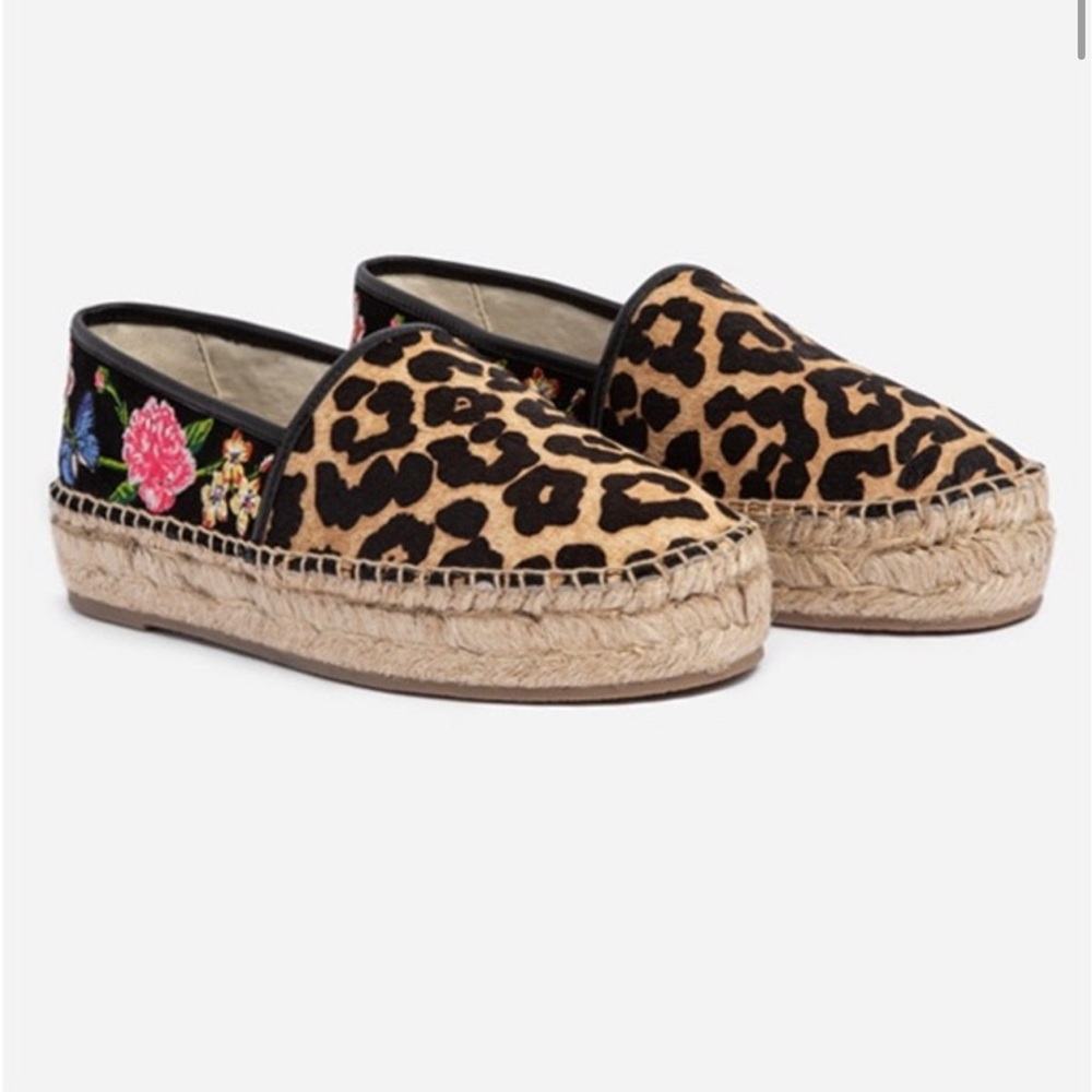 Johnny Was Garden Leopard Espadrille 8 NWOB